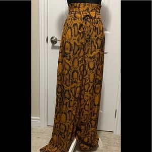 Extreme High Waisted Snake Print Trousers